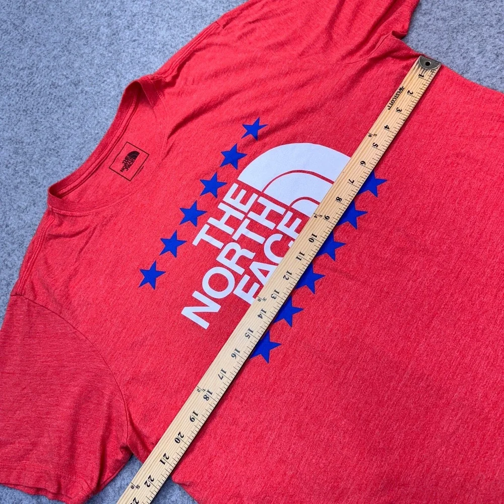THE NORTH FACE T Shirt Mens XL Large Logo‎ Shirt Orange Color Short Sleeve